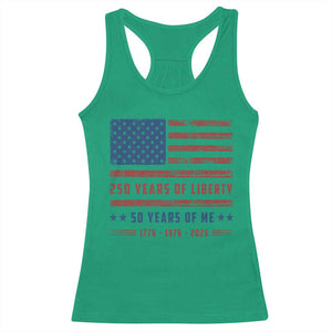 Patriotic 50th Birthday USA 250th Anniversary Racerback Tank Top 250 Years of Liberty 1976 50 Year Old Gift