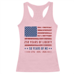 Patriotic 50th Birthday USA 250th Anniversary Racerback Tank Top 250 Years of Liberty 1976 50 Year Old Gift