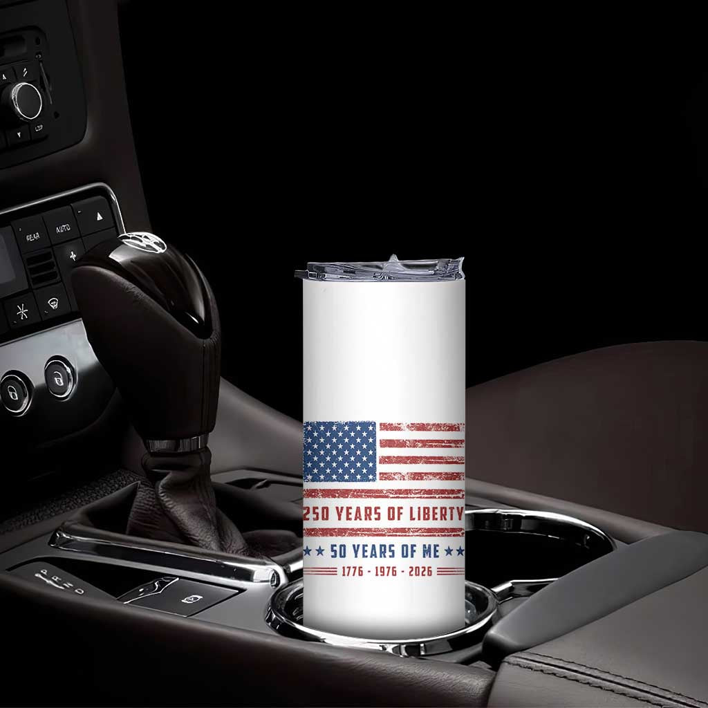 Patriotic 50th Birthday USA 250th Anniversary Skinny Tumbler 250 Years of Liberty 1976 50 Year Old Gift