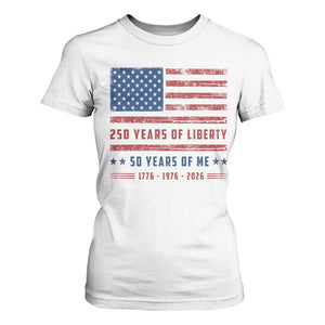 Patriotic 50th Birthday USA 250th Anniversary T Shirt For Women 250 Years of Liberty 1976 50 Year Old Gift