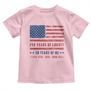 Patriotic 50th Birthday USA 250th Anniversary Toddler T Shirt 250 Years of Liberty 1976 50 Year Old Gift
