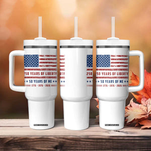 Patriotic 50th Birthday USA 250th Anniversary Tumbler With Handle 250 Years of Liberty 1976 50 Year Old Gift