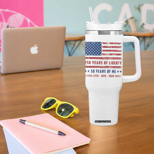 Patriotic 50th Birthday USA 250th Anniversary Tumbler With Handle 250 Years of Liberty 1976 50 Year Old Gift