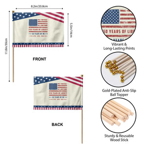 50th Birthday USA 250th Anniversary Patriotic Handheld Flag 250 Years of Liberty 1976 50 Year Old Gift