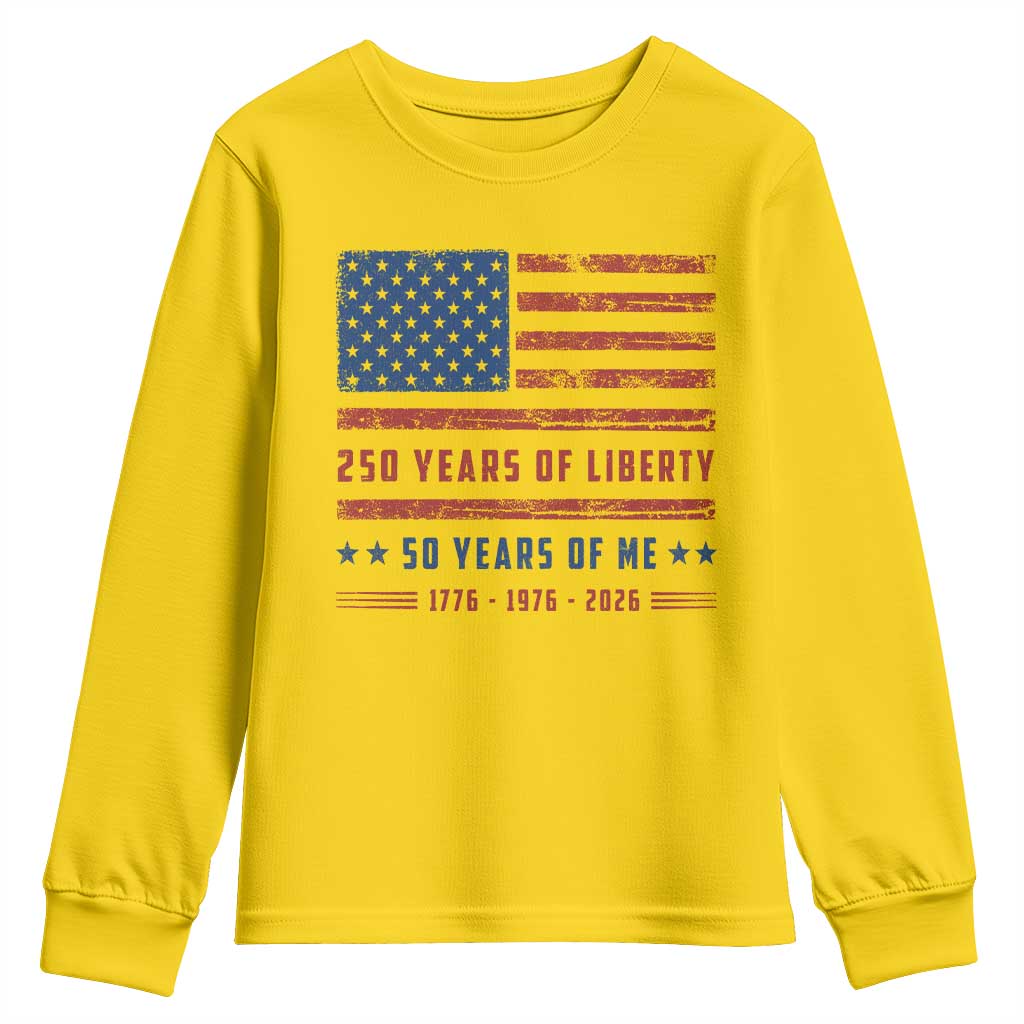 Patriotic 50th Birthday USA 250th Anniversary Youth Sweatshirt 250 Years of Liberty 1976 50 Year Old Gift
