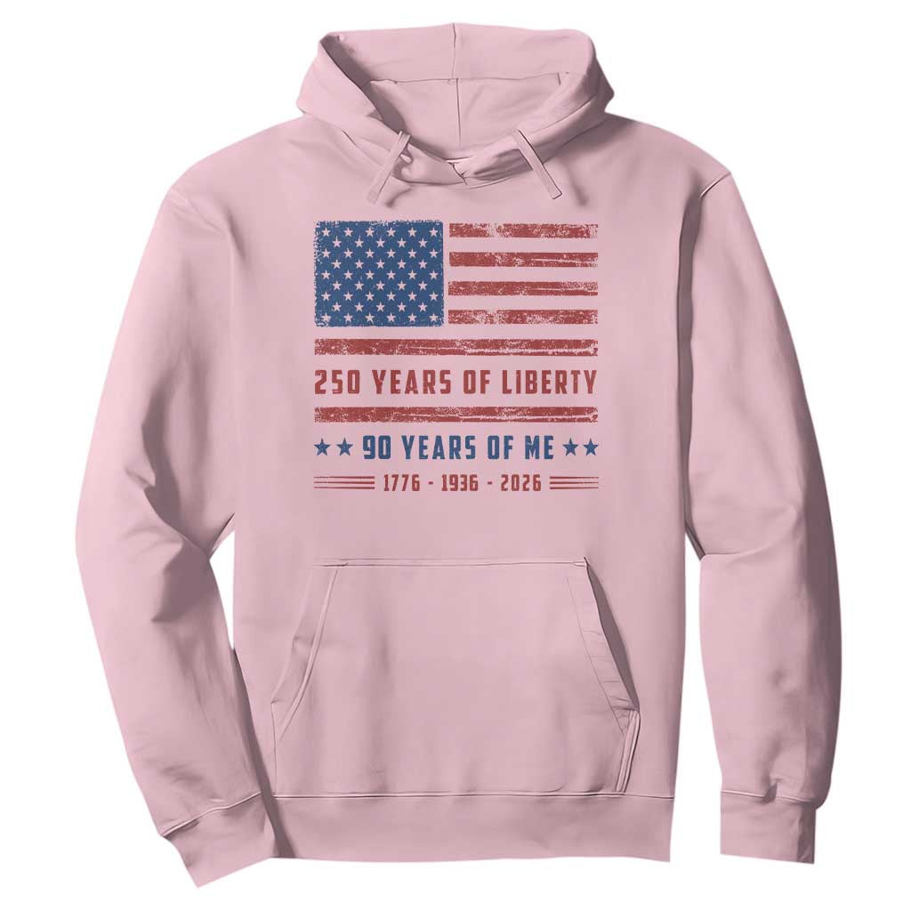 Patriotic 90th Birthday USA 250th Anniversary Hoodie 250 Years of Liberty 1936 90 Year Old Gift