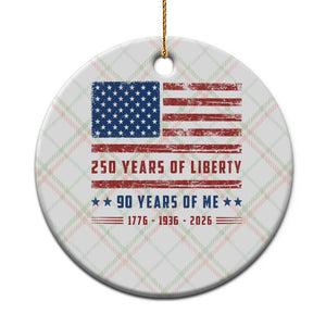 Patriotic 90th Birthday USA 250th Anniversary Ceramic Ornament 250 Years of Liberty 1936 90 Year Old Gift