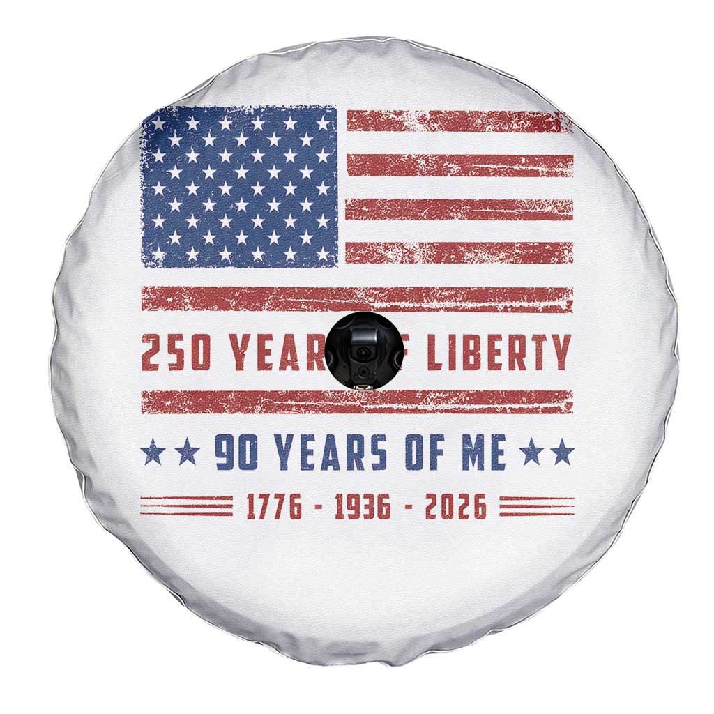 Patriotic 90th Birthday USA 250th Anniversary Spare Tire Cover 250 Years of Liberty 1936 90 Year Old Gift