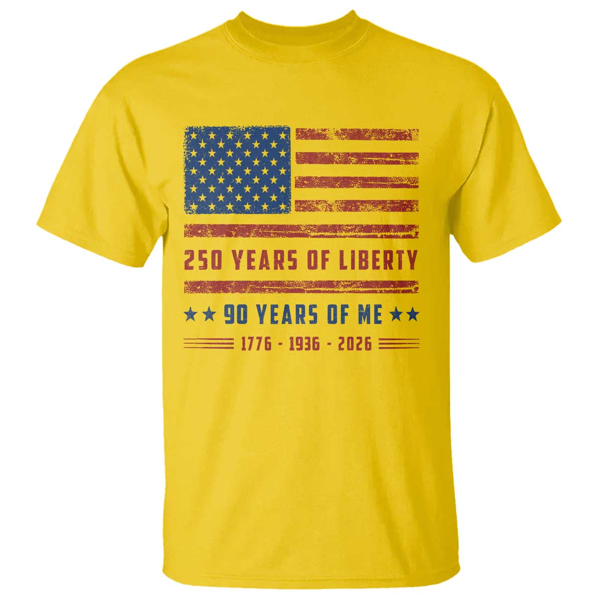 Patriotic 90th Birthday USA 250th Anniversary T Shirt 250 Years of Liberty 1936 90 Year Old Gift