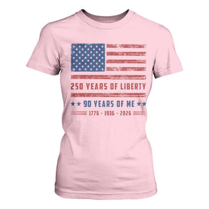 Patriotic 90th Birthday USA 250th Anniversary T Shirt For Women 250 Years of Liberty 1936 90 Year Old Gift