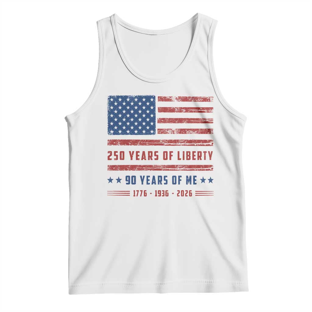 Patriotic 90th Birthday USA 250th Anniversary Tank Top 250 Years of Liberty 1936 90 Year Old Gift
