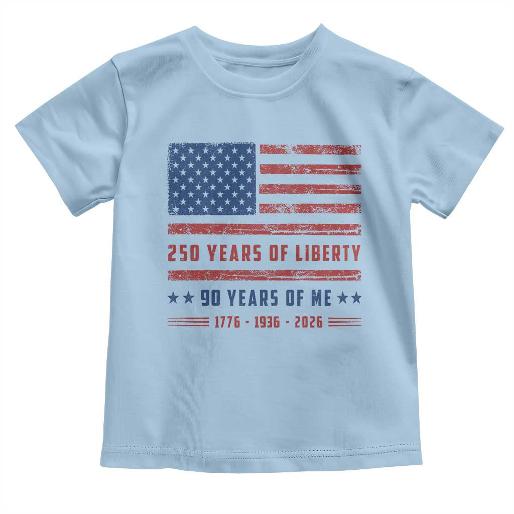 Patriotic 90th Birthday USA 250th Anniversary Toddler T Shirt 250 Years of Liberty 1936 90 Year Old Gift