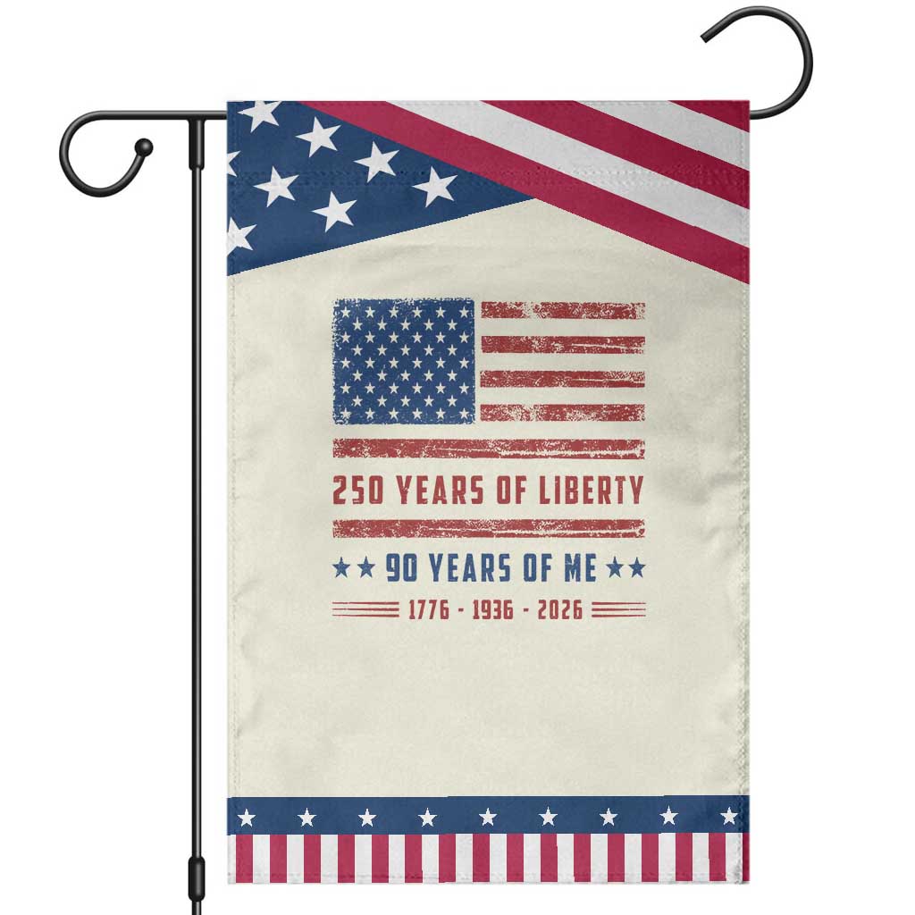 90th Birthday USA 250th Anniversary Patriotic Garden Flag 250 Years of Liberty 1936 90 Year Old Gift