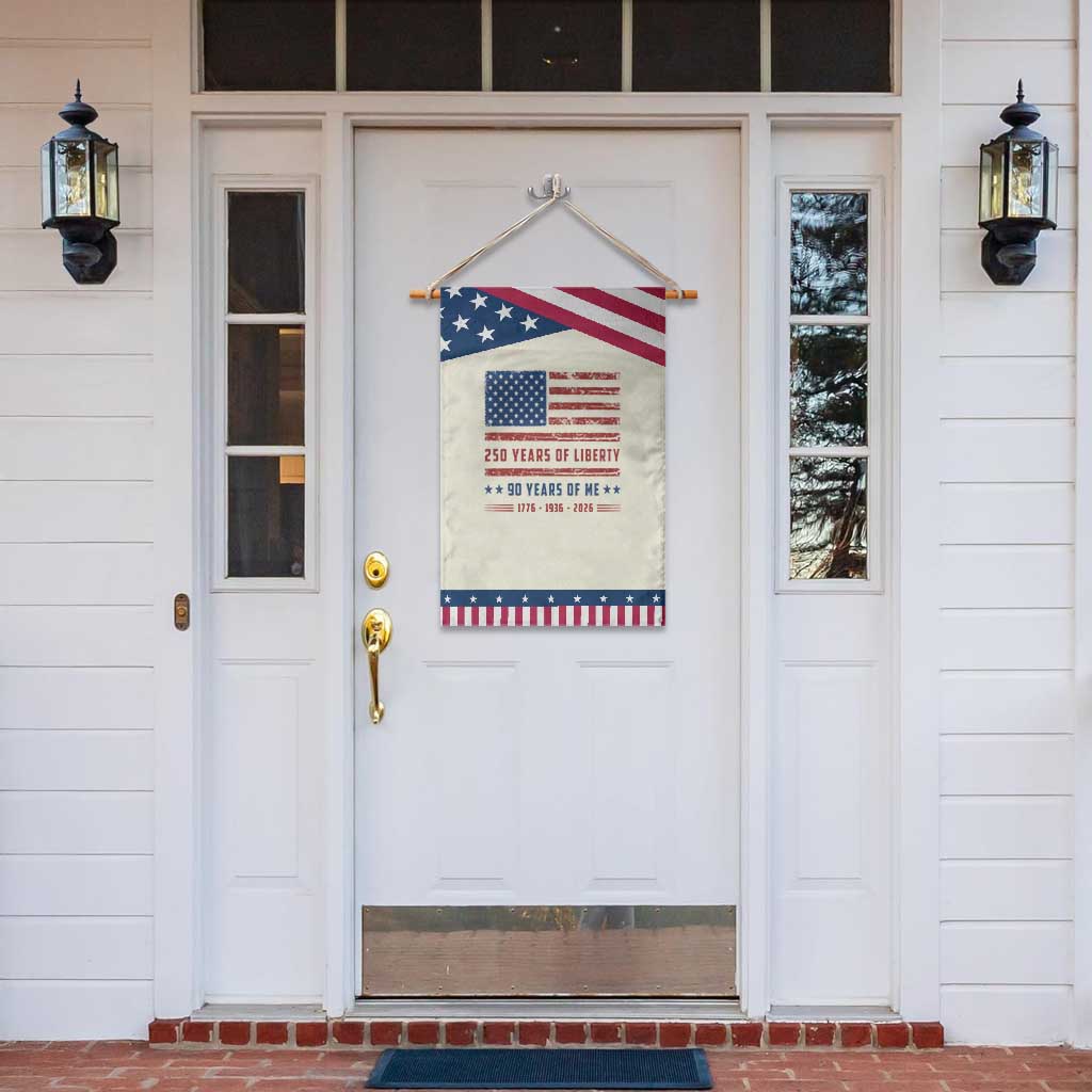 90th Birthday USA 250th Anniversary Patriotic Garden Flag 250 Years of Liberty 1936 90 Year Old Gift