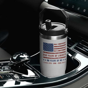 Patriotic 90th Birthday USA 250th Anniversary Flip Straw Tumbler 250 Years of Liberty 1936 90 Year Old Gift