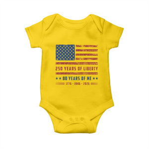 Patriotic 80th Birthday USA 250th Anniversary Baby Onesie 250 Years of Liberty 1946 80 Year Old Gift