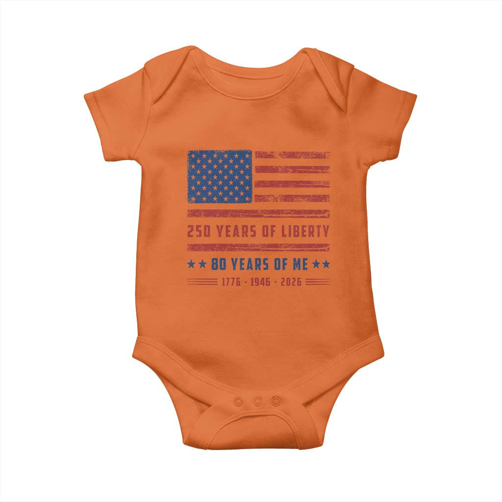 Patriotic 80th Birthday USA 250th Anniversary Baby Onesie 250 Years of Liberty 1946 80 Year Old Gift