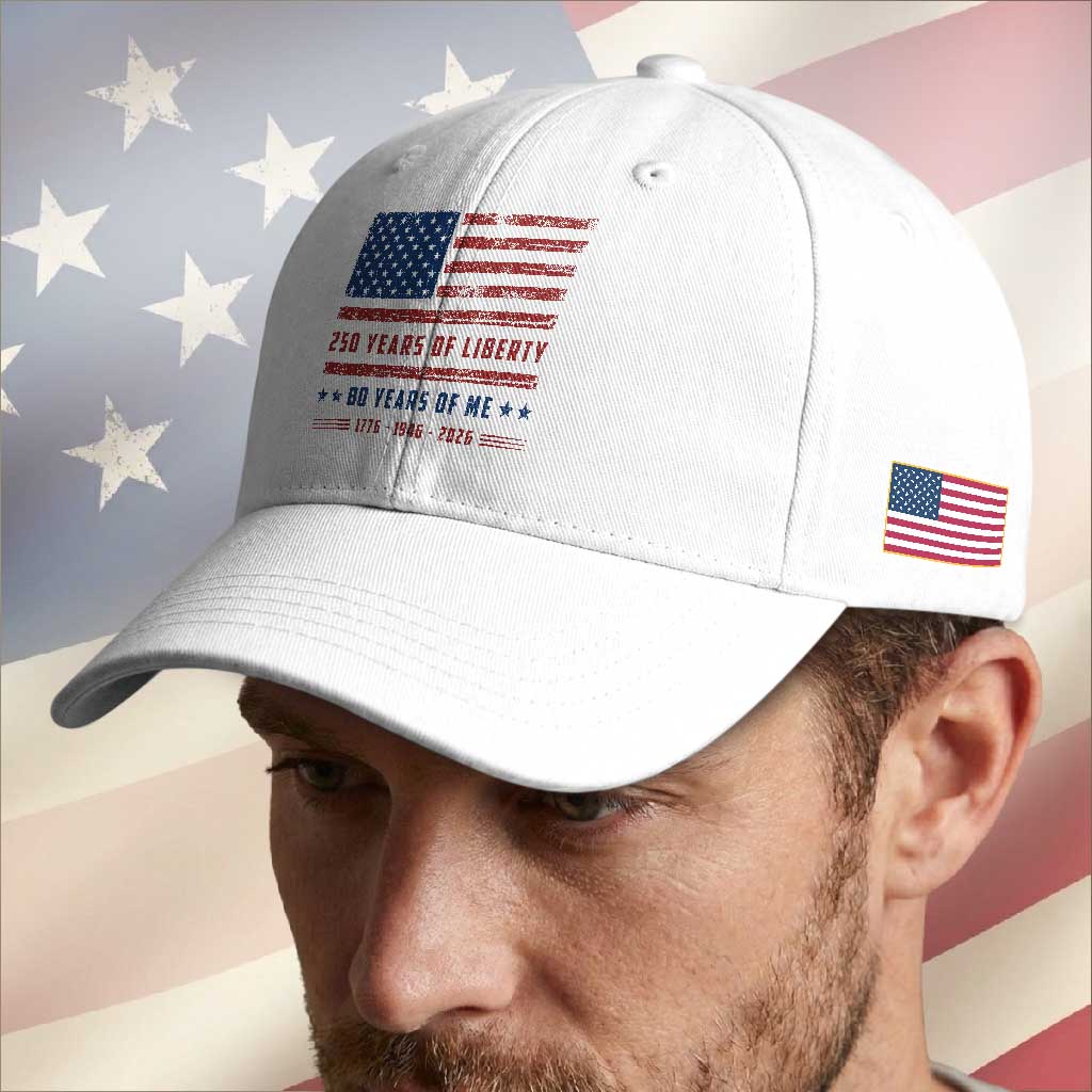 Patriotic 80th Birthday USA 250th Anniversary Baseball Cap 250 Years of Liberty 1946 80 Year Old Gift