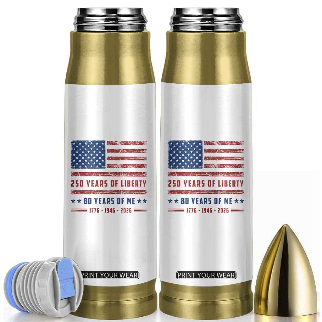 Patriotic 80th Birthday USA 250th Anniversary Bullet Tumbler 250 Years of Liberty 1946 80 Year Old Gift