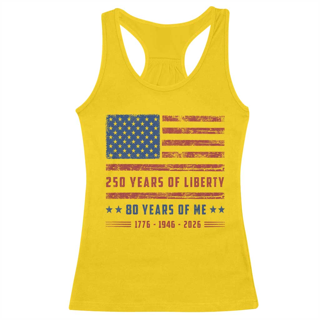 Patriotic 80th Birthday USA 250th Anniversary Racerback Tank Top 250 Years of Liberty 1946 80 Year Old Gift