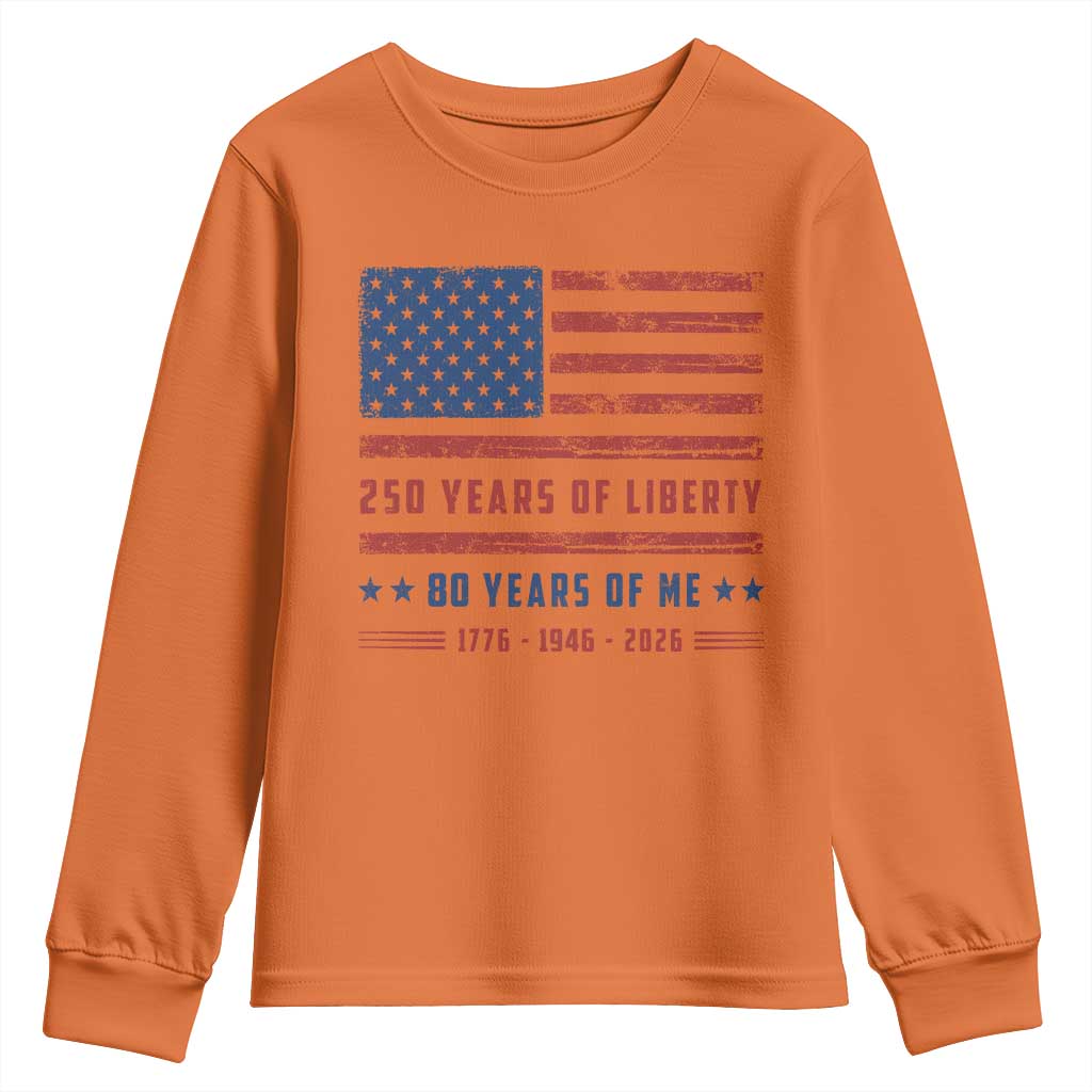 Patriotic 80th Birthday USA 250th Anniversary Youth Sweatshirt 250 Years of Liberty 1946 80 Year Old Gift