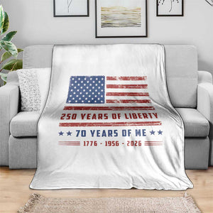 Patriotic 70th Birthday USA 250th Anniversary Throw Blanket 250 Years of Liberty 1956 70 Year Old Gift