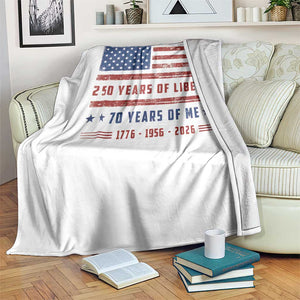 Patriotic 70th Birthday USA 250th Anniversary Throw Blanket 250 Years of Liberty 1956 70 Year Old Gift