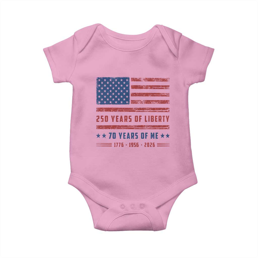 Patriotic 70th Birthday USA 250th Anniversary Baby Onesie 250 Years of Liberty 1956 70 Year Old Gift