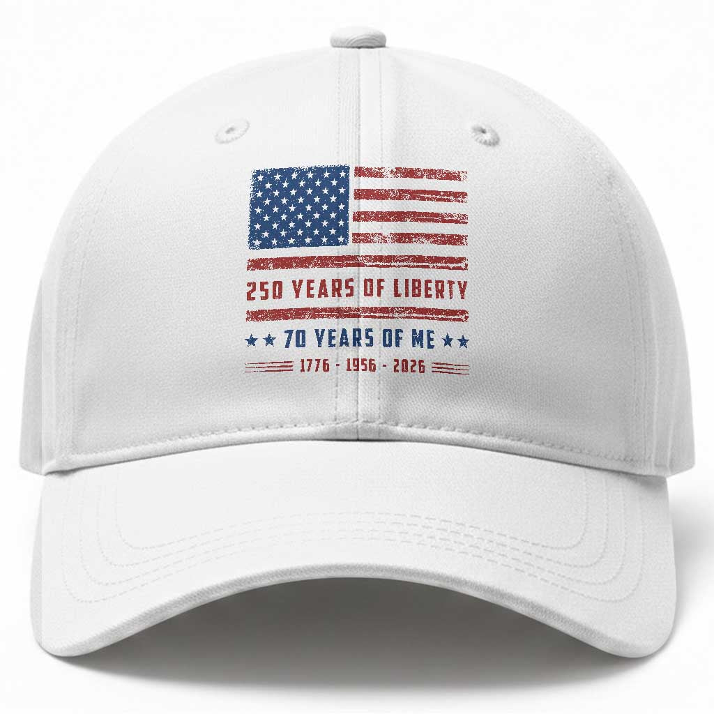 Patriotic 70th Birthday USA 250th Anniversary Baseball Cap 250 Years of Liberty 1956 70 Year Old Gift