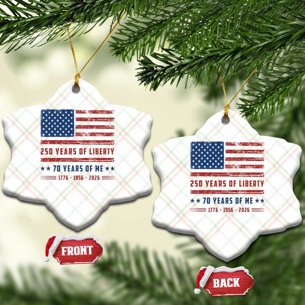 Patriotic 70th Birthday USA 250th Anniversary Ceramic Ornament 250 Years of Liberty 1956 70 Year Old Gift