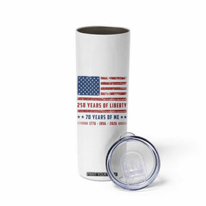 Patriotic 70th Birthday USA 250th Anniversary Skinny Tumbler 250 Years of Liberty 1956 70 Year Old Gift