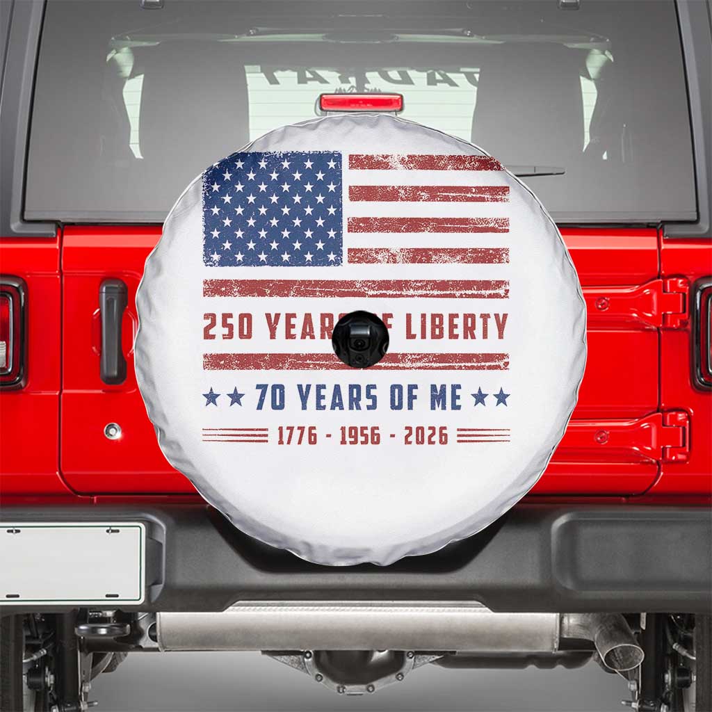 Patriotic 70th Birthday USA 250th Anniversary Spare Tire Cover 250 Years of Liberty 1956 70 Year Old Gift