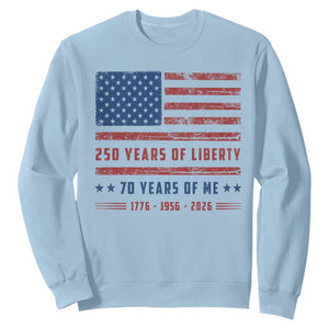 Patriotic 70th Birthday USA 250th Anniversary Sweatshirt 250 Years of Liberty 1956 70 Year Old Gift