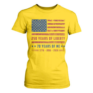Patriotic 70th Birthday USA 250th Anniversary T Shirt For Women 250 Years of Liberty 1956 70 Year Old Gift