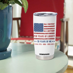 Patriotic 70th Birthday USA 250th Anniversary Tumbler Cup 250 Years of Liberty 1956 70 Year Old Gift