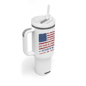 Patriotic 70th Birthday USA 250th Anniversary Tumbler With Handle 250 Years of Liberty 1956 70 Year Old Gift