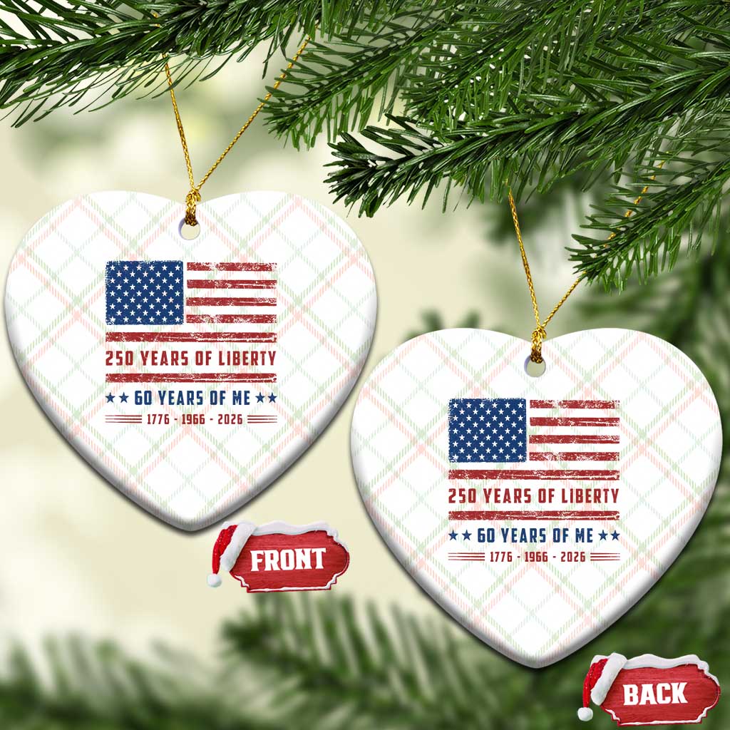 Patriotic 60th Birthday USA 250th Anniversary Ceramic Ornament 250 Years of Liberty 1966 60 Year Old Gift