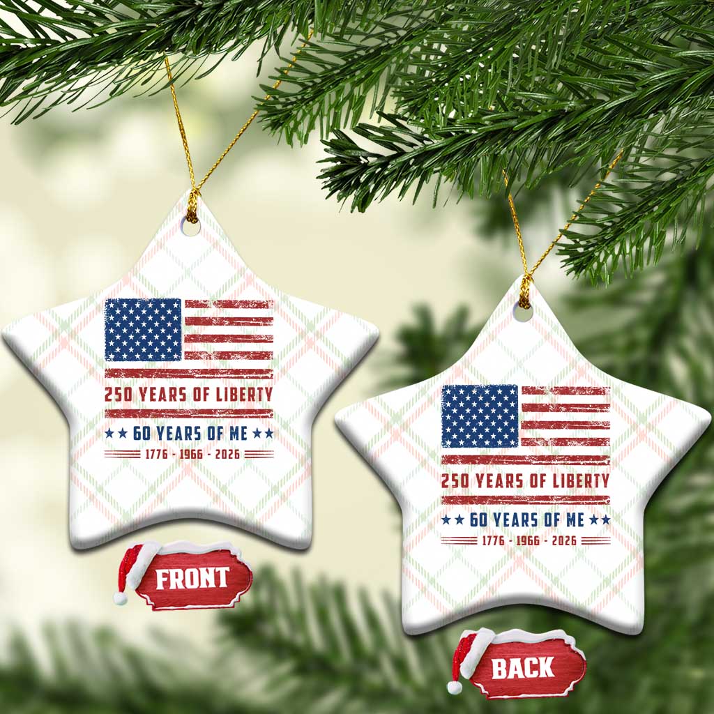 Patriotic 60th Birthday USA 250th Anniversary Ceramic Ornament 250 Years of Liberty 1966 60 Year Old Gift