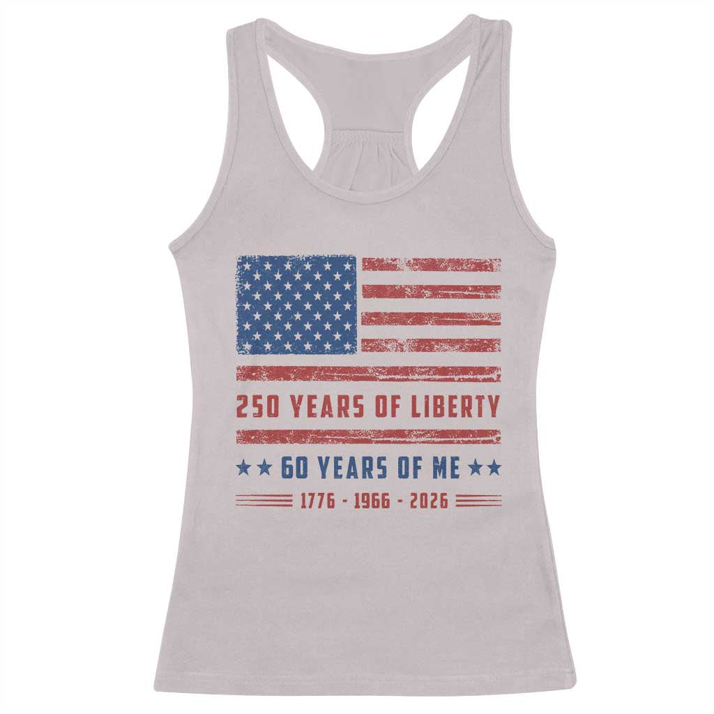 Patriotic 60th Birthday USA 250th Anniversary Racerback Tank Top 250 Years of Liberty 1966 60 Year Old Gift
