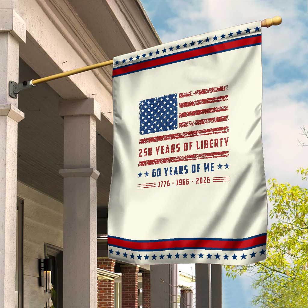 60th Birthday USA 250th Anniversary Patriotic Garden Flag 250 Years of Liberty 1966 60 Year Old Gift
