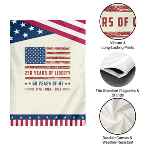 60th Birthday USA 250th Anniversary Patriotic Garden Flag 250 Years of Liberty 1966 60 Year Old Gift