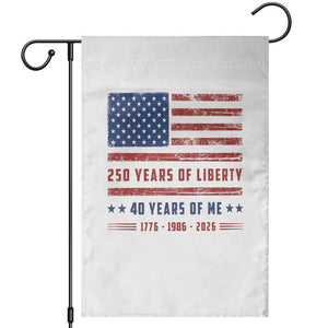 Patriotic 40th Birthday USA 250th Anniversary Garden Flag 250 Years of Liberty 1986 40 Year Old Gift