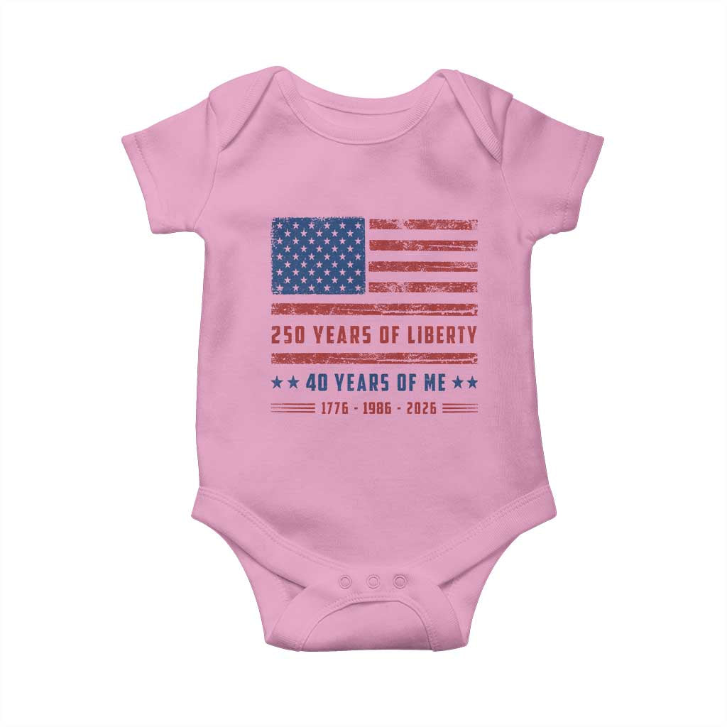 Patriotic 40th Birthday USA 250th Anniversary Baby Onesie 250 Years of Liberty 1986 40 Year Old Gift