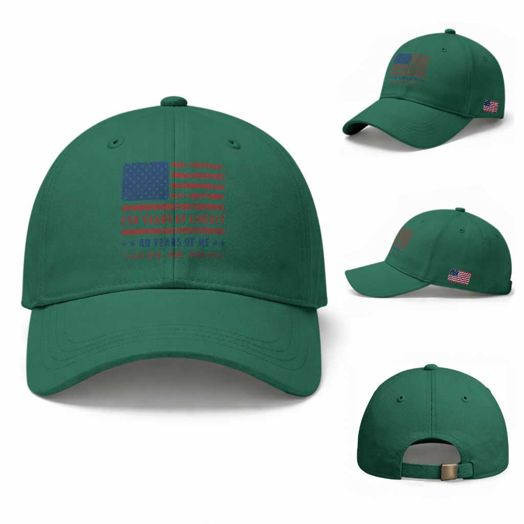 Patriotic 40th Birthday USA 250th Anniversary Baseball Cap 250 Years of Liberty 1986 40 Year Old Gift