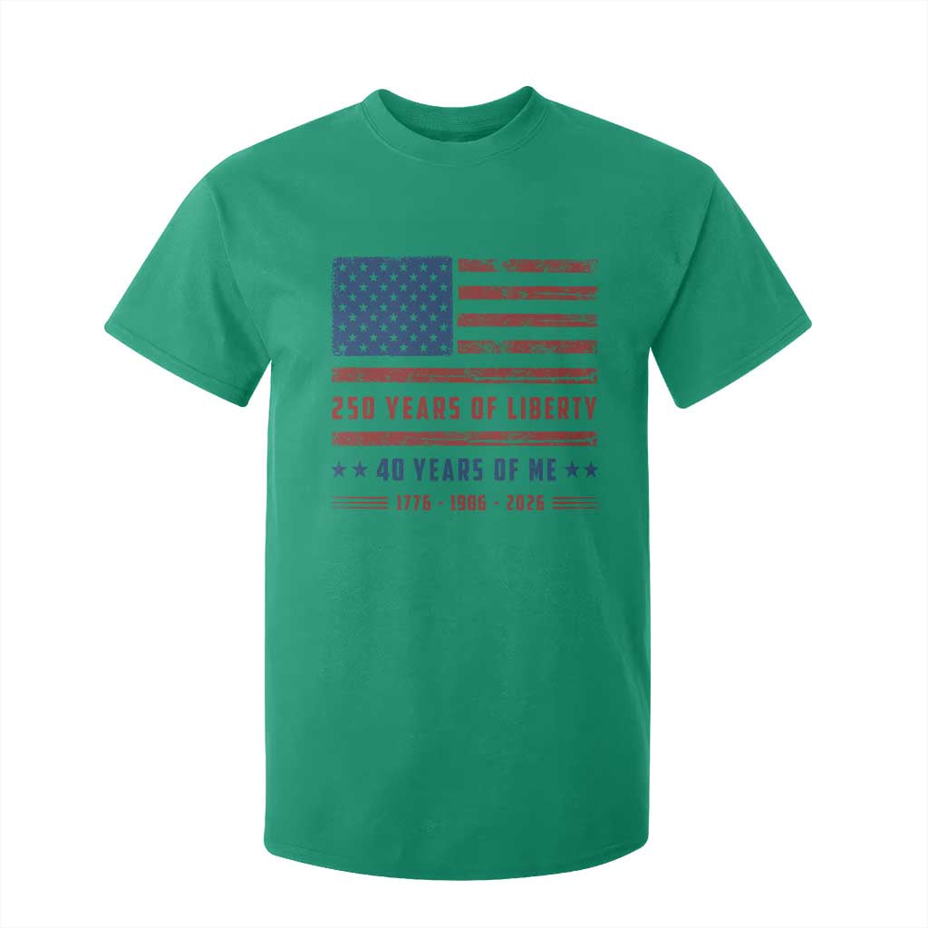 Patriotic 40th Birthday USA 250th Anniversary T Shirt For Kid 250 Years of Liberty 1986 40 Year Old Gift