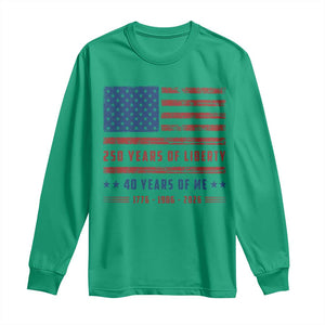 Patriotic 40th Birthday USA 250th Anniversary Long Sleeve Shirt 250 Years of Liberty 1986 40 Year Old Gift