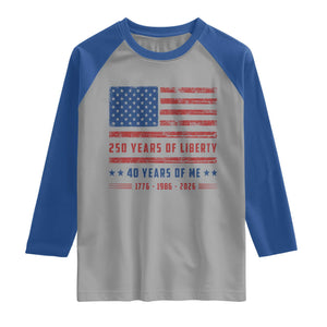 Patriotic 40th Birthday USA 250th Anniversary Raglan Shirt 250 Years of Liberty 1986 40 Year Old Gift