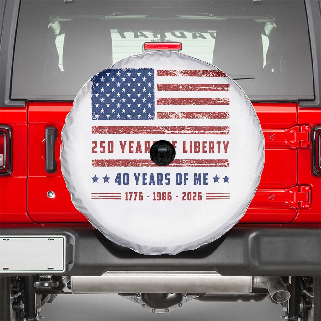Patriotic 40th Birthday USA 250th Anniversary Spare Tire Cover 250 Years of Liberty 1986 40 Year Old Gift