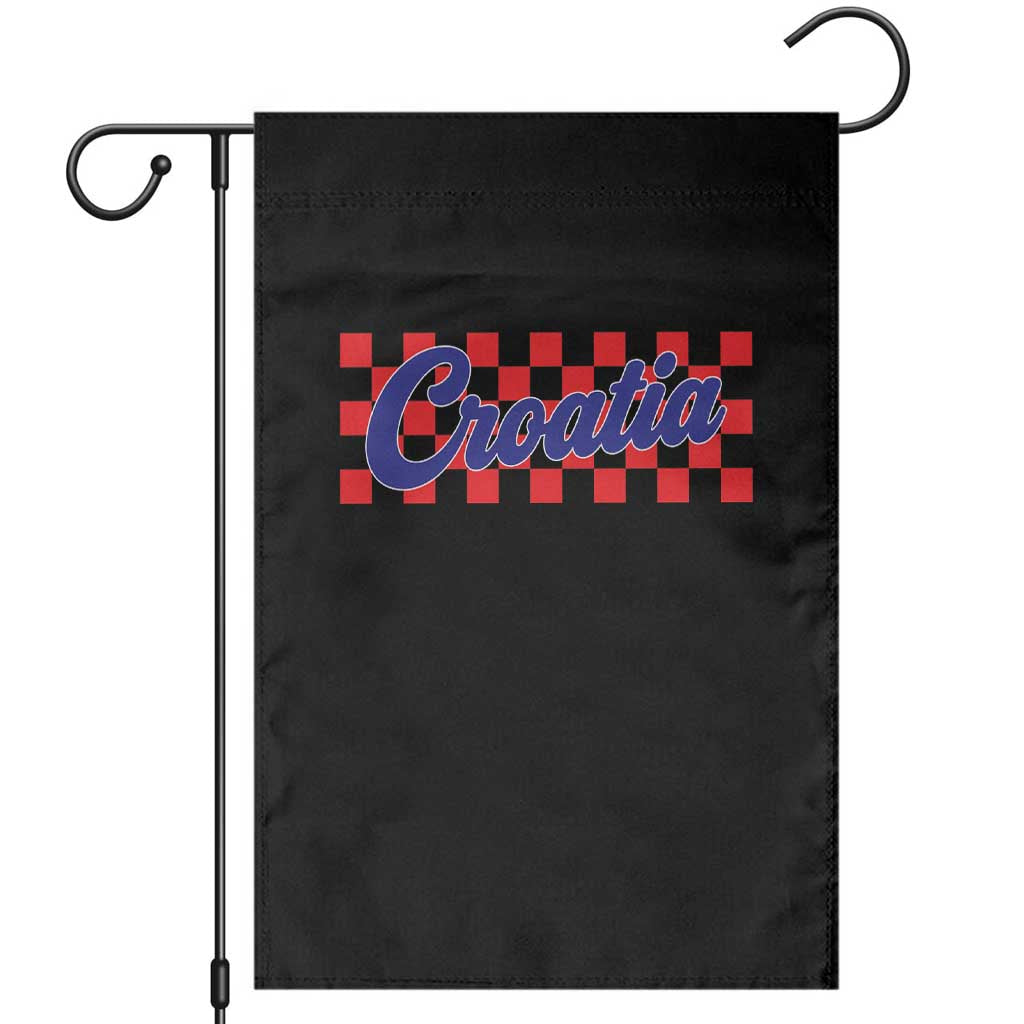 Croatia Garden Flag Checkered Retro Hrvatska Zagreb Croatian