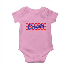 Croatia Baby Onesie Checkered Retro Hrvatska Zagreb Croatian